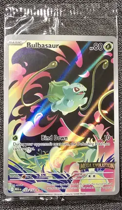 Pokemon SEALED Bulbasaur 133/132 Mega Evolution Box Topper Stamped Promo - Image 1