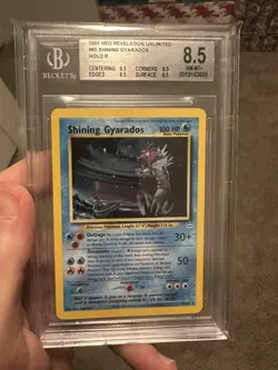 Shining Gyarados 2001 Pokemon Neo Revelation BGS 8.5 #65 With SWIRL - Image 1