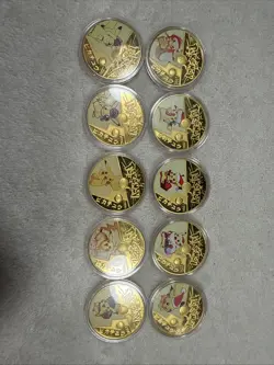 Pokemon Collectible Gold Coins, Set Of 10 - Image 1