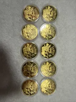 Pokemon Collectible Gold Coins, Set Of 10 - Image 2