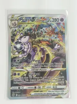 Pokemon Mewtwo VSTAR TCG Ultra Rare GG44/GG70 Crown Zenith Full Art - Image 1
