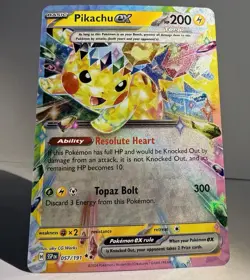 Pikachu ex - 57/191 - Double Rare - Pokemon Surging Sparks - PRINT LINES - Image 1