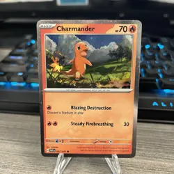 Pokemon Charmander Cosmos Holo 007/091 Paldean Fates Promo - Image 1