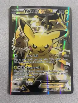 PIKACHU EX 2016 POKEMON XY BLACK STAR PROMO RED & BLUE #XY124 MINT - Image 1