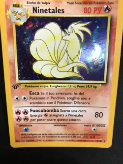 Pokemon Ninetales 12/102 Set Base Rara Holo Swirl Prima Edizione Wizards ITA - Image 3