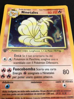 Pokemon Ninetales 12/102 Set Base Rara Holo Swirl Prima Edizione Wizards ITA - Image 4
