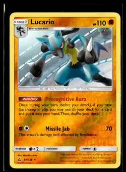 2018 TCG Pokemon #67 Lucario 67/156 Reverse Holo Ultra Prism - Image 1
