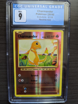 Pokemon Charmander Reverse Holo 9/108 CGC 9 Mint 2016 Evolutions - Image 1