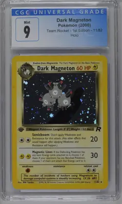 Dark Magneton Pokemon 2000 Team Rocket 1st Edition 11/82 Holo CGC 9 Mint - Image 1