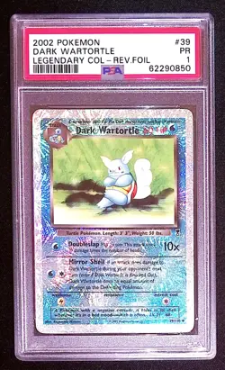 2002 Pokemon Dark Wartortle #39/110 Reverse Holo PSA 1 Legendary Collection - Image 1