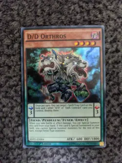 Yugioh! LP D/D Orthros - SDPD-EN004 - Super Rare - 1st Edition Lightly Played, E - Image 2