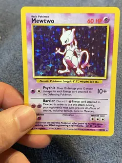 Pokemon TCG Mewtwo 10/102 Base Set Unlimited Holo Card - Image 2