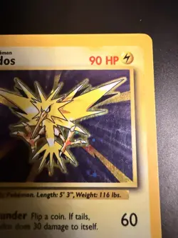 Zapdos 16/102 Holo Base Set Unlimited Pokemon Card - MP - Image 5