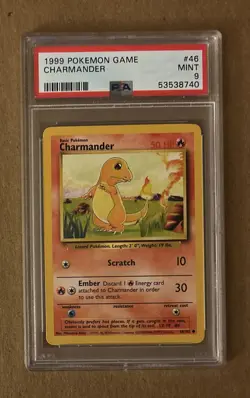 1999 Pokemon Charmander Game Card #46 PSA 9 - Image 1