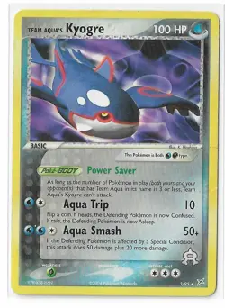 Team Aqua's Kyogre 3/95 Team Magma vs Aqua Non-Holo Rare Pokemon TCG Card LP - Image 1
