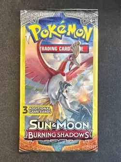 Burning Shadows 3 Card Booster Pack Pokemon TCG Ho-Oh Artwork Brand New Sealed - Image 1