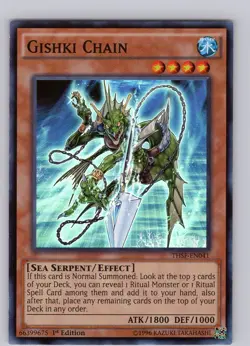 Yu-Gi-Oh TCG Gishki Chain THSF-EN041 1st Edition Super Rare Card NM - Image 1