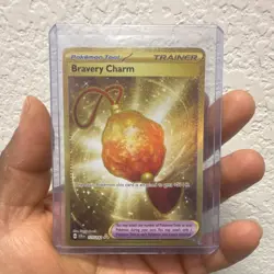 Pokemon Bravery Charm Trainer Tool Holo Card Lot SWSH Silver Tempest - 2 Cards - Image 2