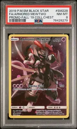 PSA 8 NM-MT Armored Mewtwo Collector Chest Black Star Promo 2019 Pokemon SM228 - Image 1