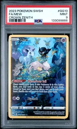 PSA 9 Mew Full Art Crown Zenith 2023 Pokemon GG10/GG70 - Image 1