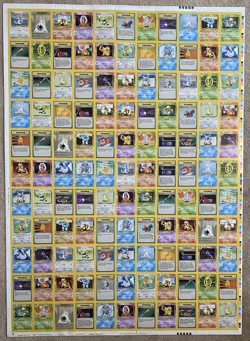 1999 Pokemon Base Set Uncut Sheet 8th Run Uncommon Yaquinto 30-7-99 - Image 1