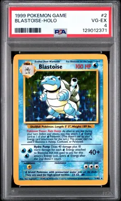 1999 Pokemon Base Set Blastoise Holo #2 PSA 4 VG-EX WOTC Original - Image 1