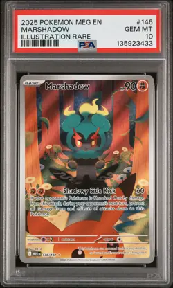 2025 POKEMON MEG EN-MEGA EVOLUTION ILLUSTRATION RARE #146 MARSHADOW PSA 10 - Image 1