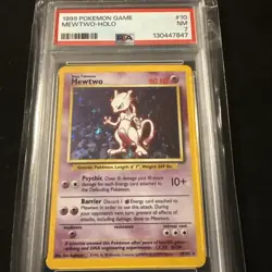 Pokemon TCG Mewtwo Holo Rare Base Set Unlimited WOTC Vintage PSA 7 NM - Image 1