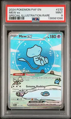 2024 POKEMON PAF EN-PALDEAN FATES SPECIAL ILLUSTRATION RARE #232 MEW EX PSA 9 - Image 1