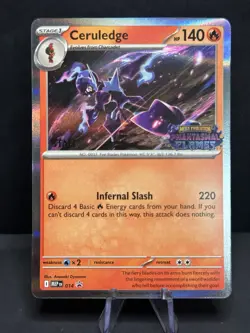 Pokemon Ceruledge Phantasmal Flames PreRelease STAFF Promo 014 Holo NM - Image 1