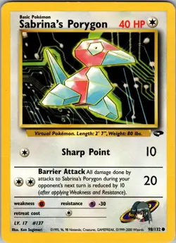 Sabrina's Porygon Gym Challenge Common LP Pokemon 098/132 Unlimited - Image 1