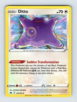 Ditto - Crown Zenith 107/159 - Holo Rare - NM - Pokemon TCG - Image 1