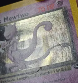 Pokemon TCG Rocket's Mewtwo 14/132 Gym Challenge Holo 2000 - HP/DMG with Swirl! - Image 4