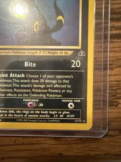 Pokemon Neo Discovery Umbreon 13/75 Holo NM Near Mint - Image 5