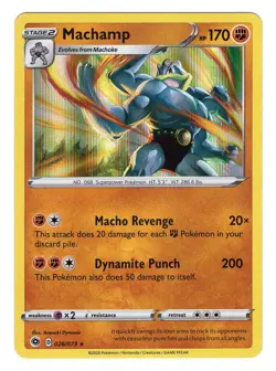 Pokemon TCG Machamp Sword & Shield Champions Path 026/073 Holo Rare NM - Image 1