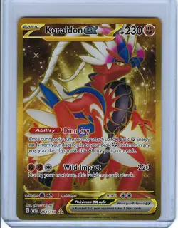 Koraidon Ex 254/198 Scarlet & Violet Gold Hyper Rare Full Art Pokemon TCG - Image 1