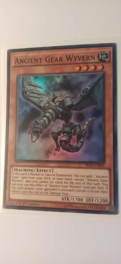 3x Yugioh Ancient Gear Wyvern SR03-EN003 Super Rare 1st Ed NM! Good Price! - Image 2
