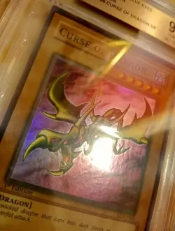 Yu-Gi-Oh 2002 Curse Of Dragon LOB-066 BGS 9.5 GEM MINT 1st Ed Super Rare WAVY!!! - Image 2