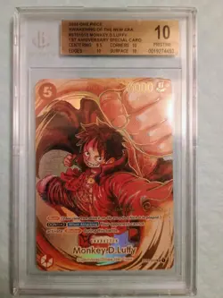 One Piece Monkey D Luffy ST01-012 Oda Signed OP05 1st Anniversary BGS 10 - Image 1