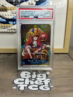 2023 ONE PIECE JP PROMOS #043 MONKEY D. LUFFY WEEKLY SHONEN JUMP-#36-37 PSA 10 - Image 1