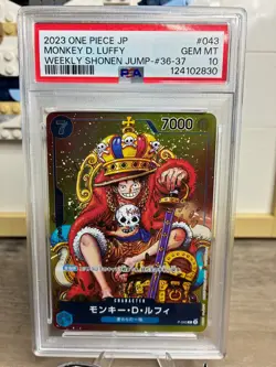 2023 ONE PIECE JP PROMOS #043 MONKEY D. LUFFY WEEKLY SHONEN JUMP-#36-37 PSA 10 - Image 3
