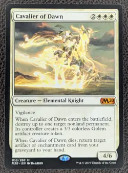 MtG Magic Cavalier of Dawn Non-Foil Mythic Rare M20 #010 Core Set 2020 x1 - Image 1