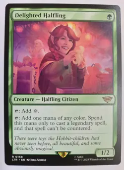 Delighted Halfling #0158 Lord Of The Rings LTR Rare NM MTG 2023 - Image 1