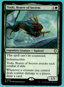 TOSKI, BEARER OF SECRETS BLOOMBURROW COMMANDER BLC RARE SQUIRREL MTG 244 - Image 1