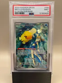 PSA 9 Mint - Misty's Psyduck #193 Pokemon Destined Rivals, Graded - Image 1