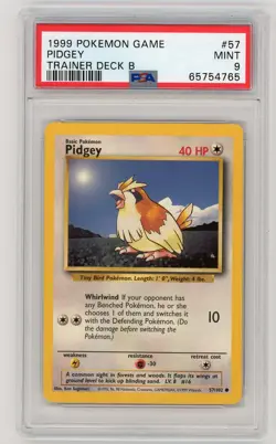 Pokemon Card Pidgey 57/102 Misty's Trainer Deck B Demo PSA 9 MINT - Image 1