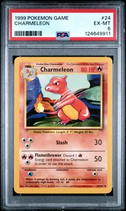Pokemon TCG Charmeleon 024/102 Base Set Regular Vintage PSA 6 - Image 1