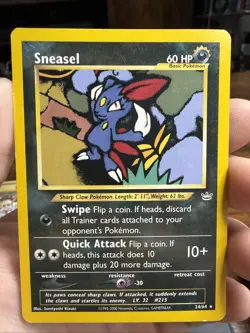 Pokemon TCG Sneasel Neo Revelation Card 24/64 Unlimited Rare - Image 1