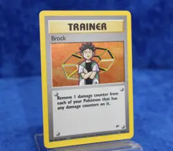 Vintage Brock #015/132 WoTC Holo Foil Rare Gym Heroes MP Pokemon Card TCG - Image 2