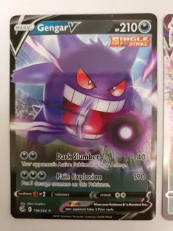 Pokemon Gengar VMAX TCG Card Swsh08: Fusion Strike 157/264 + 156/264 Gengar V - Image 2